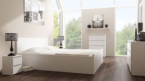 Topeshop Komoda szafka pojemna 5 szuflad malwa m5 biała 2