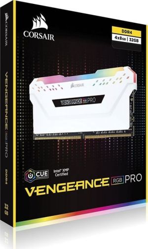 Pamięć Corsair Vengeance RGB PRO, DDR4, 32 GB, 3200MHz, CL16 (CMW32GX4M4C3200C16W) 11