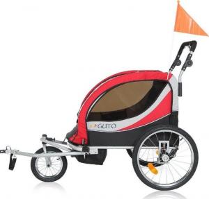 Guto Przyczepka rowerowa Guto Deluxe 2w1 red/light gray 2