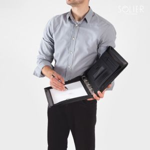 Solier Aktówka teczka biwuar na dokumenty czarna 2