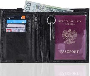 Solier Czarne skórzane portfel etui na paszport SOLIER AMAYA 5