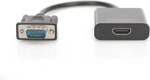 Adapter AV Digitus HDMI - D-Sub (VGA) + Jack 3.5mm czarny (DA-70473) 2