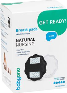 BabyOno 298/02-WKŁADKI LAKTACYJNE NATURAL NURSING 24SZT czarny 2