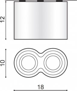 Lampa sufitowa Torino Plafon lampa sufitowa spot Azzardo Bross 2 2x50W GU10 aluminium GM4200 ALU 2