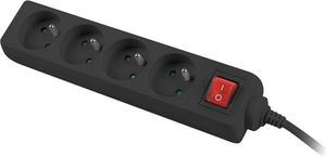 Listwa zasilająca Lanberg PS1 4 gniazda 1.5 m czarna (PS1-04E-0150-BK) 4