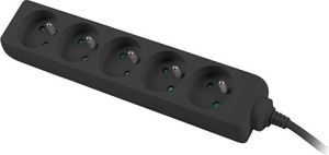 Lanberg 3m, czarna, 5 gniazd, kabel wykonany z pełnej miedzi -PS0-05E-0300-BK 4