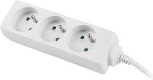 Lanberg 3m, biała, 3 gniazda, kabel wykonany z pełnej miedzi-PS0-03E-0300-W 2