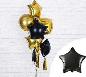 Party Deco Balon foliowy Gwiazdka, czarny, 48cm uniwersalny 4