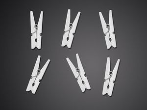 Party Deco Klamerki drewniane mini, białe, 3 cm, 20 szt. 2