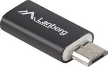 Adapter USB Lanberg USB-C - MicroUSB Czarny  (AD-UC-UM-01) 2