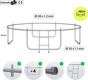 Trampolina ogrodowa Zipro Jump Pro Premium z siatką wewnętrzną 10FT 312cm 3