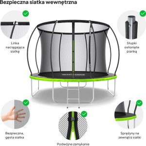 Trampolina ogrodowa Zipro Jump Pro Premium z siatką wewnętrzną 10FT 312cm 5
