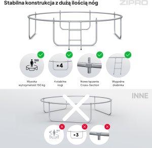 Trampolina ogrodowa Zipro Jump Pro Premium z siatką wewnętrzną 10FT 312cm 6