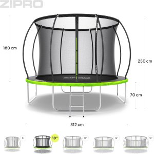 Trampolina ogrodowa Zipro Jump Pro Premium z siatką wewnętrzną 10FT 312cm 9