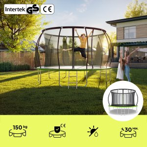 Trampolina ogrodowa Zipro Jump Pro Premium z siatką wewnętrzną 12FT 374cm 2