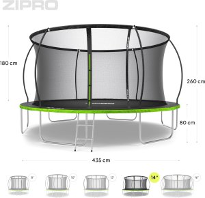 Trampolina ogrodowa Zipro Jump Pro Premium z siatką wewnętrzną 14FT 435cm 8