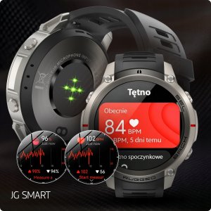Smartwatch JG Smart SMARTWATCH MĘSKI ZEGAREK WODOODPORNY GPS MAPY ROZMOWY MENU PL AMOLED 500mAh 11