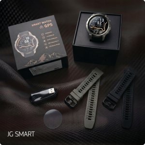 Smartwatch JG Smart SMARTWATCH MĘSKI ZEGAREK WODOODPORNY GPS MAPY ROZMOWY MENU PL AMOLED 500mAh 4