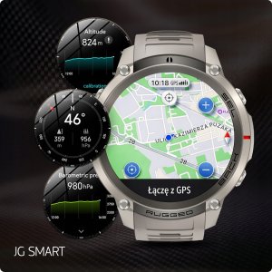 Smartwatch JG Smart SMARTWATCH MĘSKI ZEGAREK WODOODPORNY GPS MAPY ROZMOWY MENU PL AMOLED 500mAh 6