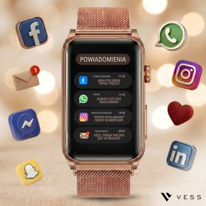Smartwatch VESS SMARTWATCH DAMSKI ZEGAREK EKG HRV POMIAR CUKRU CIŚNIENIA TEMPERTATURA TĘTNO 13