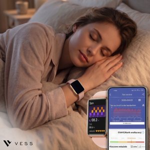 Smartwatch VESS SMARTWATCH DAMSKI ZEGAREK EKG HRV POMIAR CUKRU CIŚNIENIA TEMPERTATURA TĘTNO 3