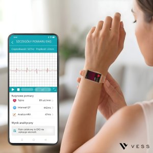 Smartwatch VESS SMARTWATCH DAMSKI ZEGAREK EKG HRV POMIAR CUKRU CIŚNIENIA TEMPERTATURA TĘTNO 7