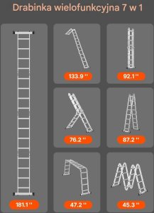 Profi Tools Drabina wielofunkcyjna 7w1 teleskopowa 4-stopniowa 4,7m do domu 3