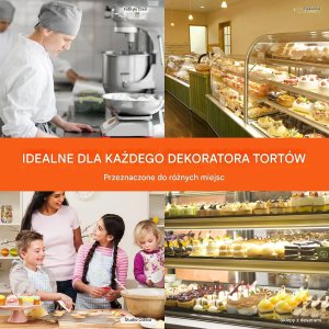 PrzydaSie Maszyna do dekorowania tortów obrotowa 10-40 cm regulacja do cukierni 7