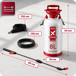 Hagsen Opryskiwacz ręczny 8L ciśnieniowy zraszacz spryskiwacz do roślin lanca 95cm 4