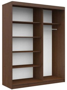 Fabryka Mebli Akord Szafa przesuwna do sypialni, NOTTE, 150x60x200 cm, wenge, biel, mat 3
