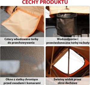 Einparts Automotive EINPARTS Namiot dachowy EPTENT04 239X139 CM do karawaningu Z materacem 50MM 5