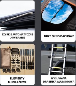 Einparts Automotive EINPARTS Namiot dachowy EPTENT05 Z materacem 50mm i oknem dachowym sky roof 9