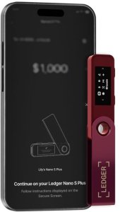 Ledger Nano S Plus - Portfel kryptowalutowy, CC EAL6+, USB-C, Czerwony 5