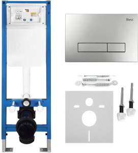 Zestaw podtynkowy Rea Stelaż Slim 024N do mis WC z przyciskiem HD Satin 12