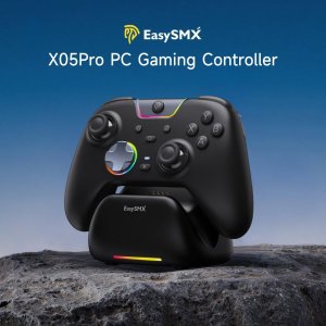 Pad EasySMX EasySMX X05Pro Pad bezprzewodowy PC/Switch/iOS/Android/Steam Deck czarny + stacja dokujaca 17
