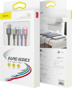 Kabel USB Baseus USB-A - USB-C + microUSB + 2x Lightning 1.2 m Czarny (CA1T4-A01) 4