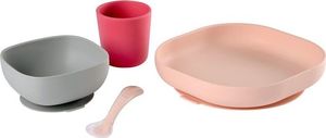 Beaba Komplet naczyń z silikonu z przyssawką pink 5