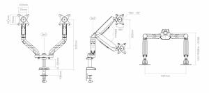 Art Uchwyt biurkowy na 2 monitory 10" - 32" L-18GD (RAMM L-18GD) 5