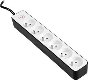 Listwa zasilająca Tracer Zebra przeciwprzepięciowa 6 gniazd 1.5 m biało-czarna (TRALIS46259) 2