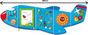 Viga Sensoryczna Edukacyjna Tablica Drewniana Manipulacyjna Samolot 8
