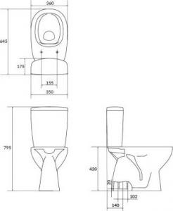 Zestaw kompaktowy WC Cersanit Arteco* 64.5 cm biały (K667-075) 6