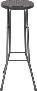 vidaXL składane stołki, 2 sztuki, HDPE i stal, brązowe, rattanowy wygląd (44559) 4