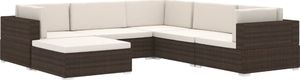 vidaXL podnóżek modułowy z poduszką, 1 sztuka, polirattan, czarny (46802) 6