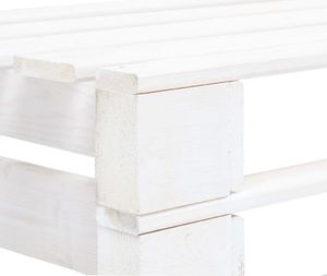 vidaXL ogrodowa ławka z palet biała (45759) 3