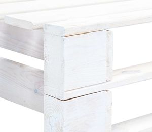vidaXL ogrodowa ławka narożna z palet biała (45760) 4