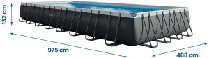 Bestway Basen Stelażowy Ultra XTR Frame 32Ft x 16Ft / 975x488x132 cm z Systemem Słonej Wody INTEX 7