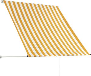 vidaXL Markiza zwijana, 150 x 150 cm, żółto-biała 4