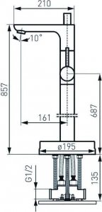 Bateria wannowa Ferro BATERIA WANNOWA FIESTA WOLNOSTOJĄCA, CHROM FERRO // BF.BFI11F 4