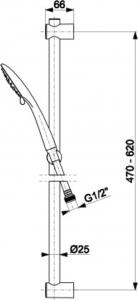 Zestaw prysznicowy KFA Moza przesuwny czarny (841-365-81) 2