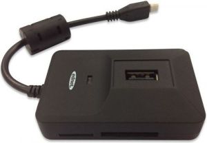 HUB USB Ednet z czytnikiem kart, microUSB 2.0 z funkcją OTG (31516) 4